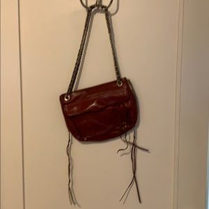 Rebecca Minkoff red leather bag thick chain strap